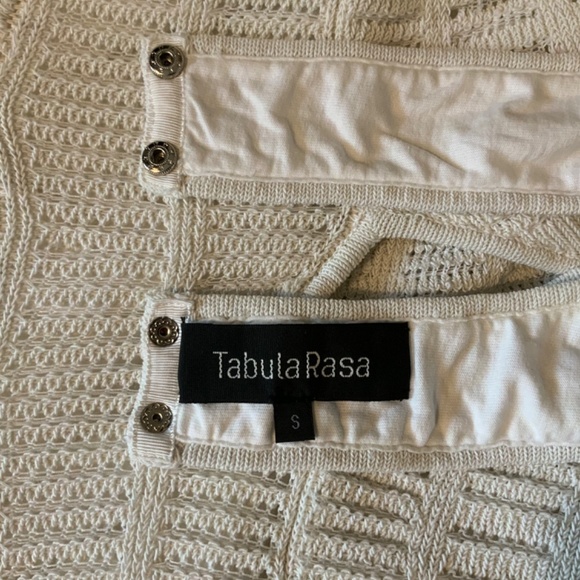 Tabula Rasa NY Linen Blend White Knit Crochet Halter Dress XS - Picture 3 of 5